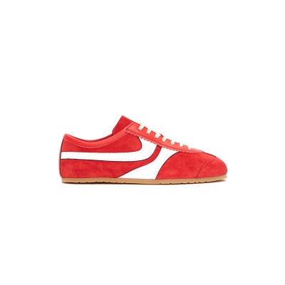 DRIES VAN NOTEN SUEDE LEATHER TRAINER RED 252-021726